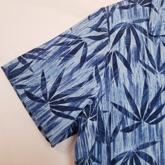 Laura Scott Woman Casual Button Front Blue Design Short Sleeve Camp Shirt Sz 20W - Picture 3 of 7